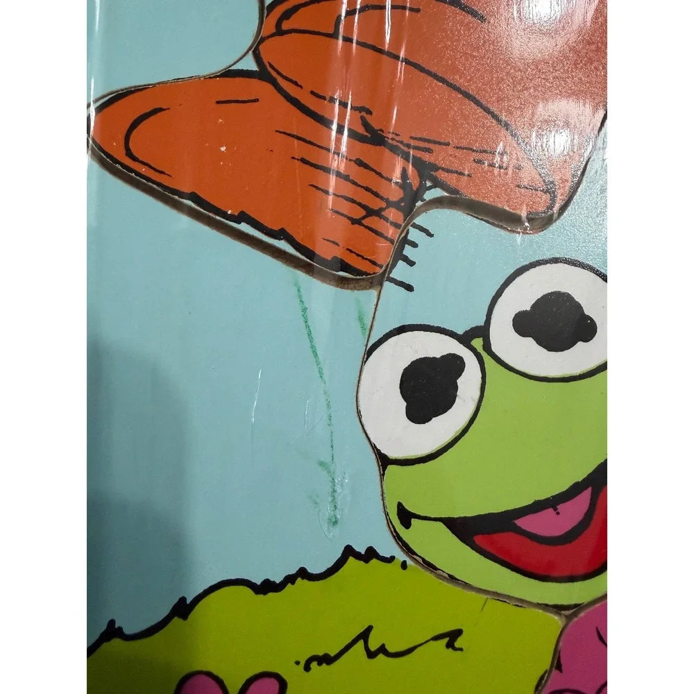 Vintage‎ 1983 Playskool Muppet Babies Puzzle Baby Kermit Fozzie Bear 265-1 Wood